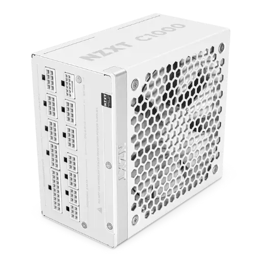 NZXT C1000 80 PLUS Gold, 1000W, ATX12V v3.1, Fluid Dynamic Bearing, Japanese Capacitors, White Fully Modular Power Supply