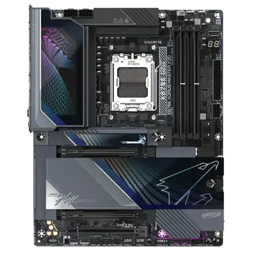 Gigabyte X870E AORUS MASTER X3D, WiFi 7, AM5, DDR5 Black Motherboard 