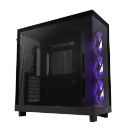 NZXT H6 Flow Compact Dual-chamber ATX Case, Black Infiniarc Edition With 5 Installed Fans