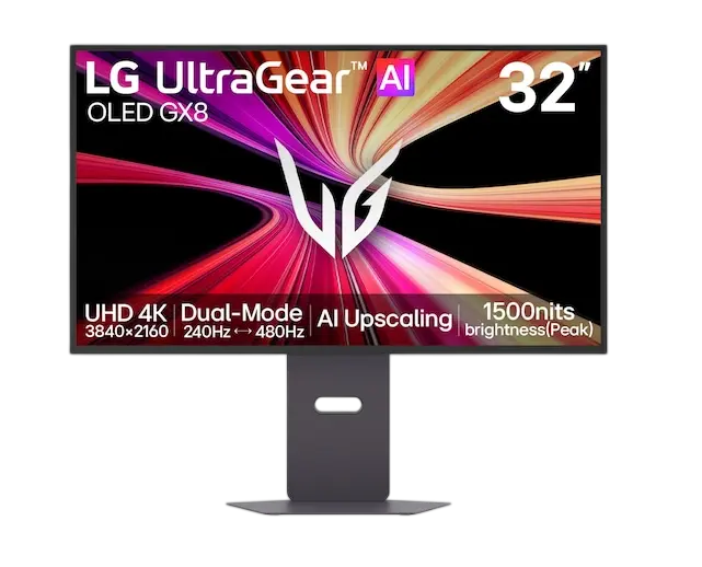 [32GX870B-B] LG UltraGear 32" 4th Gen Tandem OLED, Dual Mode 4K UHD 240Hz /FHD 480Hz, 0.03ms, G-Sync, DisplayHDR™ True Black500, Gaming Monitor