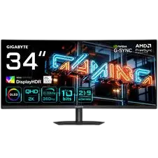 GIGABYTE MO34WQC36 EK, 34-inch Curved Gaming Monitor, 360Hz, QD-OLED, FreeSync Premium Pro 