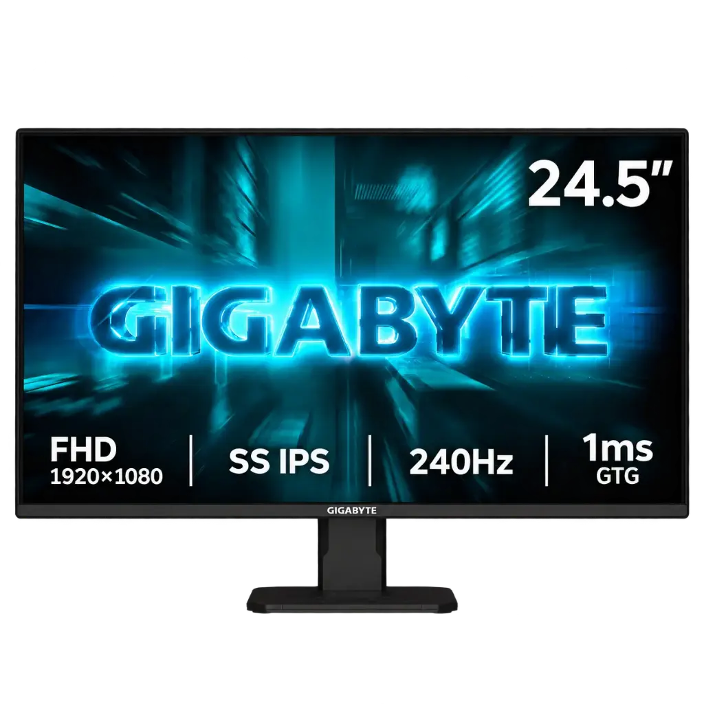[GS25F2A EK] GIGABYTE GS25F2A, 24.5-inch FHD (1920 x 1080), SS IPS, 240Hz, 1ms (GTG), AMD FreeSync Premium, HDR Ready, Low Blue Light, Black Gaming Monitor