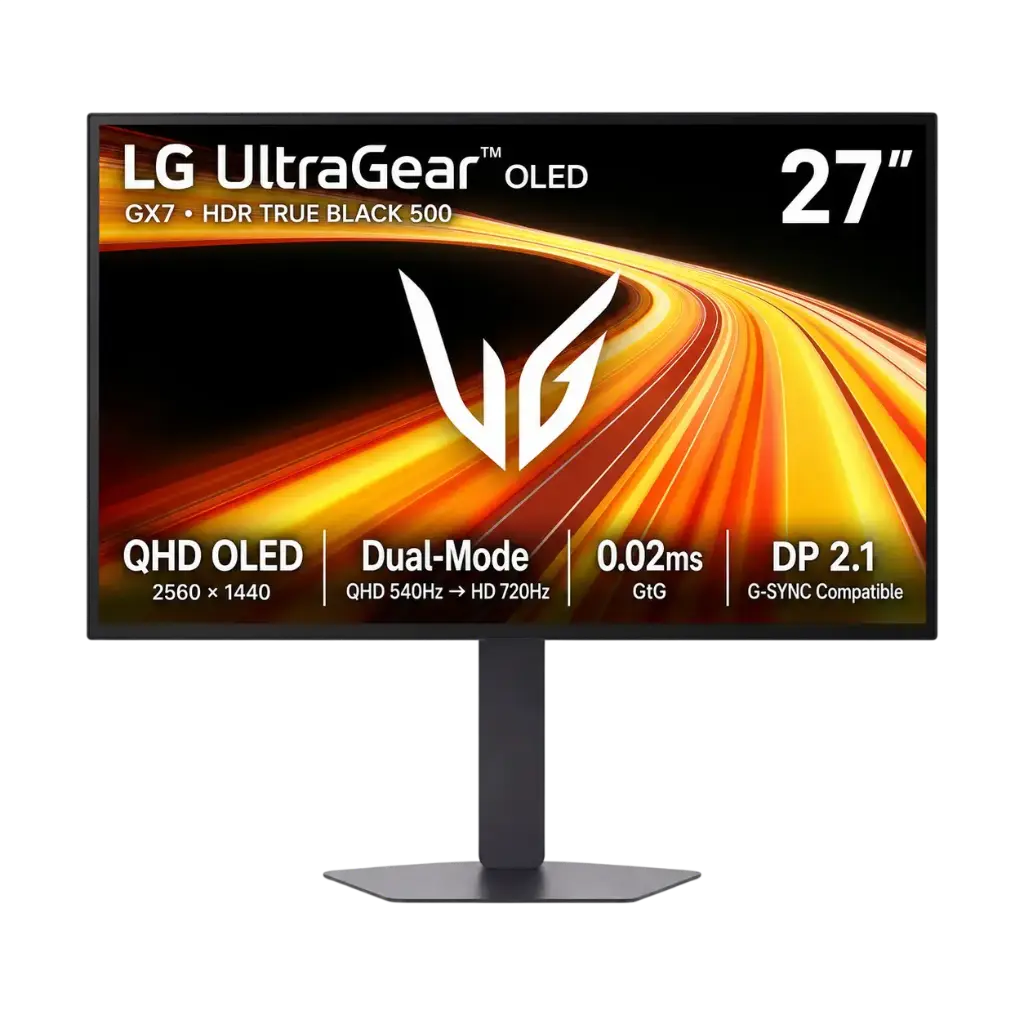 [27GX790B-B] LG 27Inch UltraGear, OLED, Dual Mode QHD 540Hz or HD 720Hz 0.02ms G-Sync Compatible, Black Gaming Monitor 