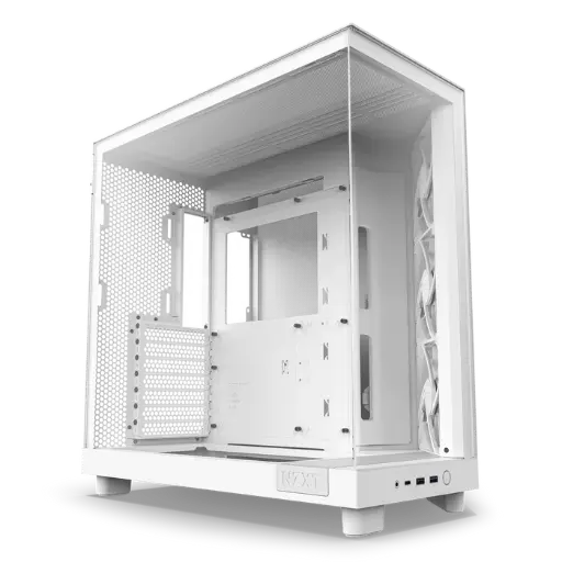 NZXT H6 Compact, Dual-Chamber Mid-Tower Airflow All White Case 