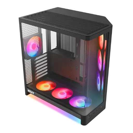 NZXT H6 RGB+, Compact Dual-Chamber Mid-Tower Airflow All Black Case 