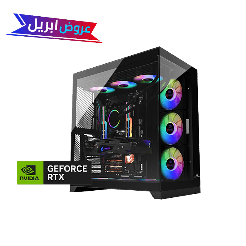 تجميعة كيوب برو بي سي قيمنق - كرت شاشة نفيديا 5080 - معالج انتل الترا - مبرد مائي - DDR5