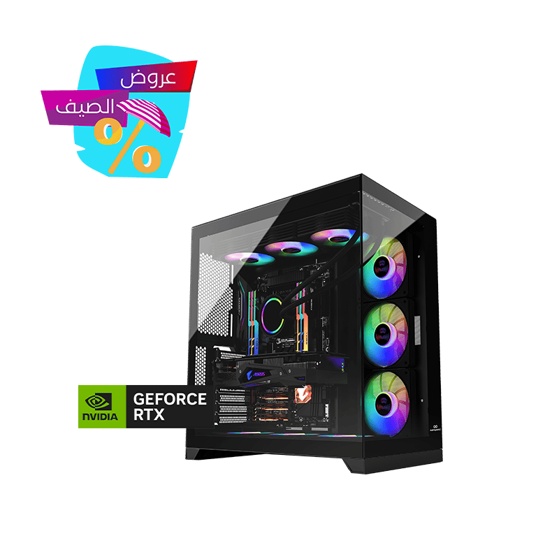 تجميعة كيوب برو بي سي قيمنق - كرت شاشة نفيديا 5080 - معالج انتل i7 14700F - مبرد مائي - DDR5