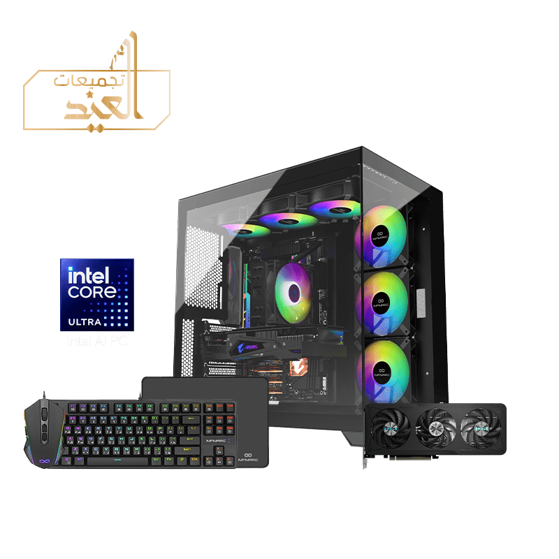 تجميعة كيوب بي سي قيمنق - كرت شاشة نفيديا 5060 - معالج انتل - DDR5