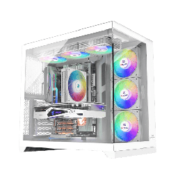 INFINIARC CUBE 2.0 FLOW XL 6 RGB FANS White Gaming Case