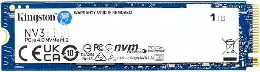 Kingston 1TB SNV3S M.2 NV3, NVMe, 6000MB/s R, 4000MB/s W, Solid State Drive - Tray