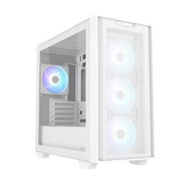 ASUS A21 PLUS, four pre-installed ARGB fans microATX, White Gaming Case 