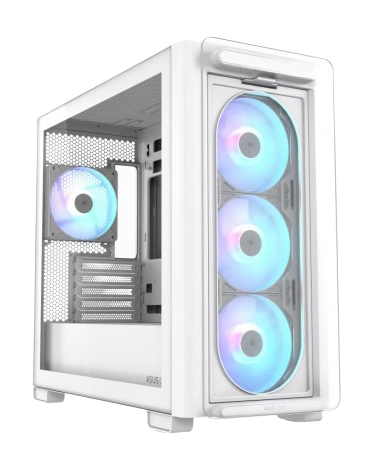 [90DC00K3-B19010] ASUS A23 PLUS, pre-installed ARGB fans, micro-ATX White Case