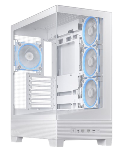 [90DC00R3-B19000] Asus A31 PLUS, ARGB Built-in Fans, White Mid Tower ATX PC Case