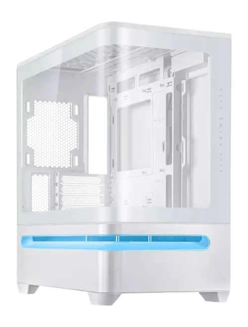 Asus Prime AP202 ARGB, fully tempered curved glass, Micro-ATX White ...