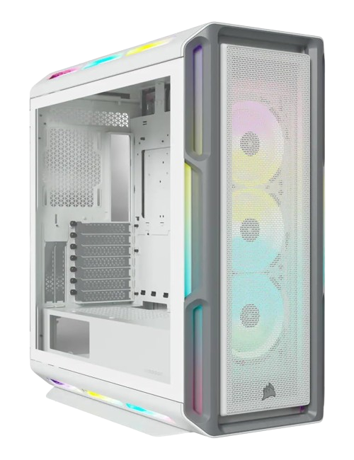 Corsair iCUE 5000T RGB Tempered Glass Mid-Tower ATX - White PC Case ...