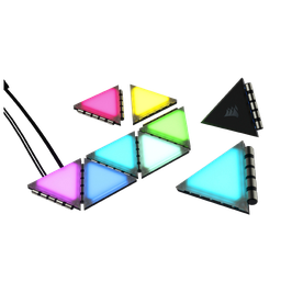 CORSAIR iCUE LC100 Case Accent Lighting Panels - Mini Triangle - 9x Tile Starter Kit