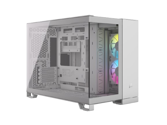 Corsair iCUE LINK 2500X RGB Micro ATX Dual Chamber White PC Case ...