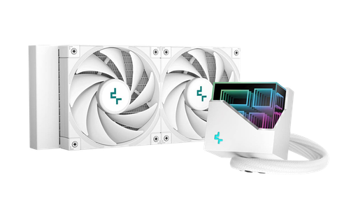 DeepCool LT520 WH 240mm, FK120 FDB Fans, Multidimensional Infinity Mirror White Liquid CPU Cooler