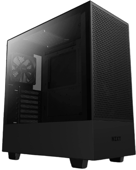 NZXT H5 Flow - All Black CC-H51FB-01 Black SGCC Steel, Tempered Glass ATX, Micro-ATX, mini-ITX Computer Cases