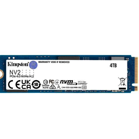 Kingston NV2 4TB M.2 2280 NVMe Internal SSD | PCIe 4.0 Gen 4x4 | Up to 3500 MB/s