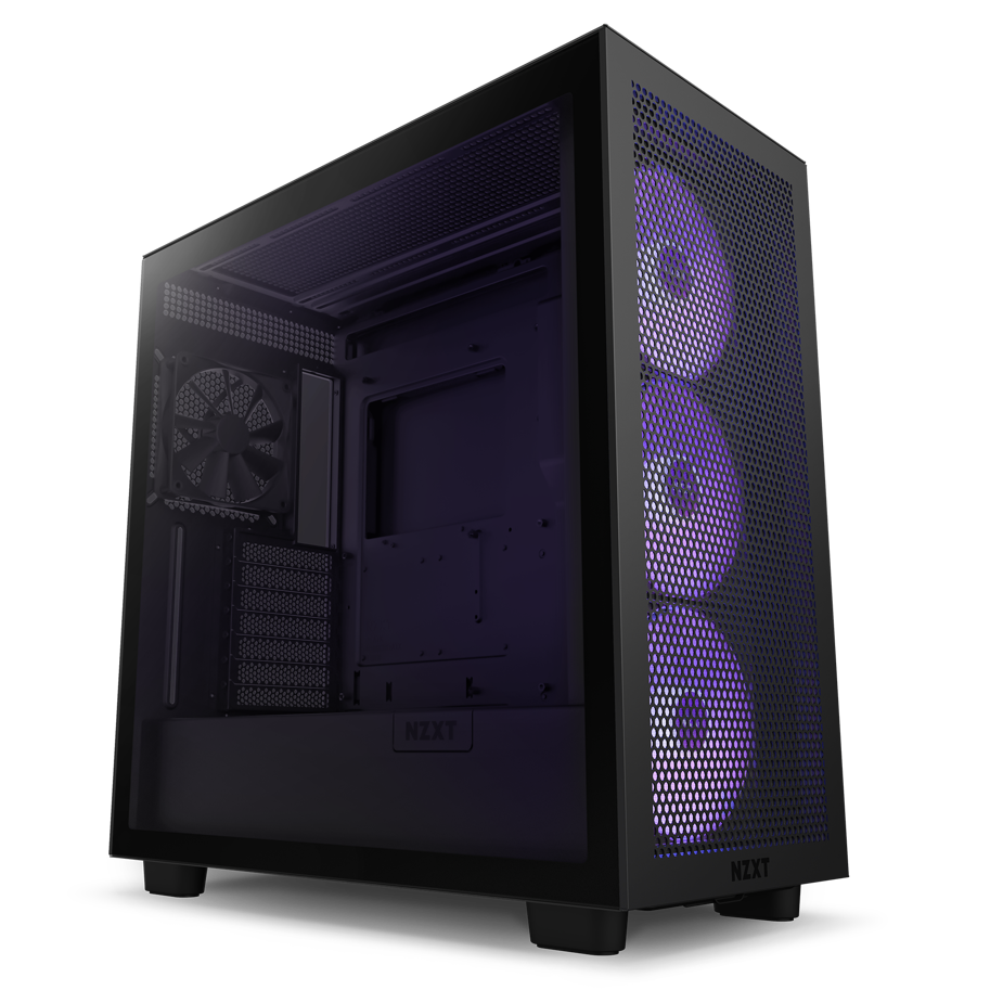 NZXT H Series H7 (2023) Flow RGB Edition ATX Mid Tower Chassis Black Color-CM-H71FB-R1