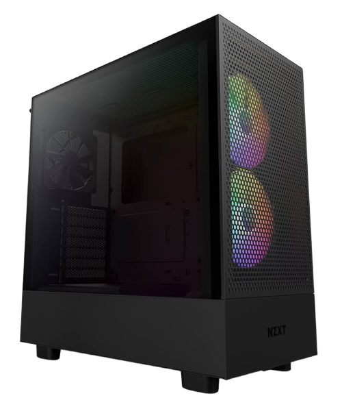 NZXT H Series H5 Flow (2023) Flow RGB Edition ATX Mid Tower Chassis Black Color-CC-H51FB-R1