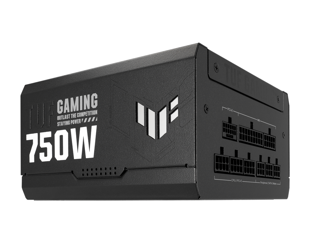 ASUS TUF Gaming 750W Gold (750 Watt, Fully Modular Power Supply, 80+ Gold Certified, ATX 3.0 Compatible, Military-grade Components, Dual Ball Bearing, Axial-tech Fan, PCB Coating)
