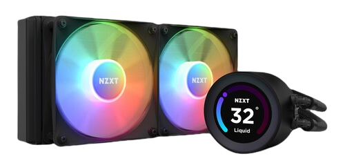 NZXT Kraken Elite RGB 240mm - RL-KR24E-B1 – RGB AIO CPU Liquid Cooler – Customizable LCD Display - 2 x F120RGB Core Fans Radiator Fans Black LGA 1700 / AM5 Compatible