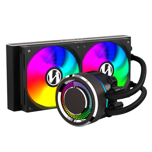 LIAN LI Galahad AIO240 RGB Black-Dual 120mm Addressable RGB Fans AIO CPU Liquid Cooler