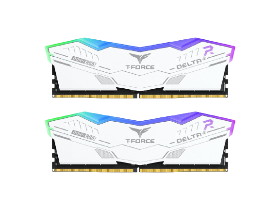 TEAMGROUP T-Force Delta AMD EXPO 32GB (2 x 16GB) 288-Pin PC RAM DDR5 6000 (PC5 48000) WHITE Desktop Memor