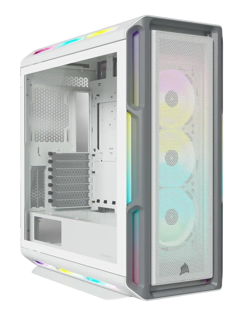 Corsair iCUE 5000T RGB Tempered Glass Mid-Tower ATX PC Case — White