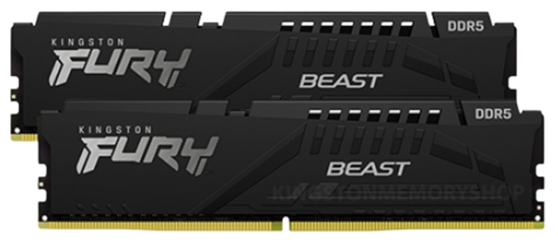 Kingston DRAM 16GB (2 x 8GB) 5200MT/s DDR5 CL40 DIMM FURY Beast Black KF552C40BBK2-16
