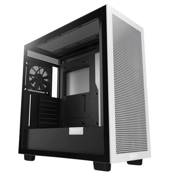 NZXT H7 Flow Mid Tower PC Gaming Case - White/Black