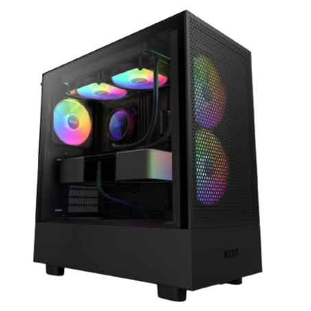 NZXT H Series H5 Flow (2023) Flow RGB Edition ATX Mid Tower Chassis Black Color-CC-H51FB-R1