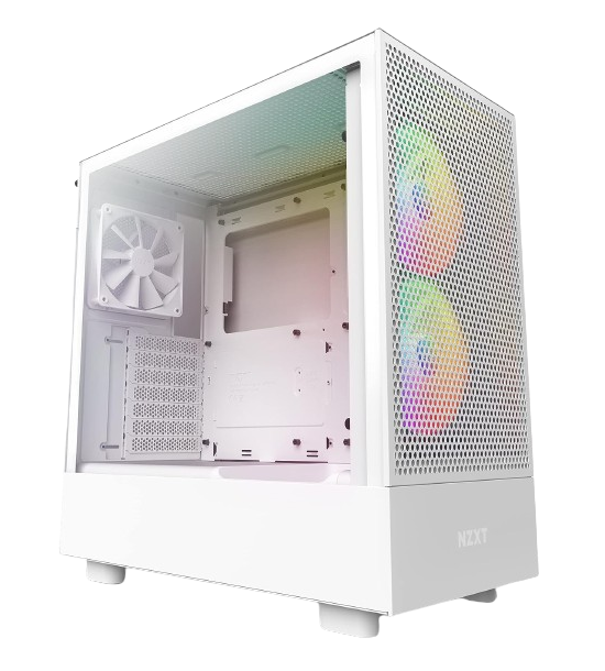 NZXT H Series H5 Flow (2023) Flow RGB Edition ATX Mid Tower Chassis White Color-CC-H51FW-R1