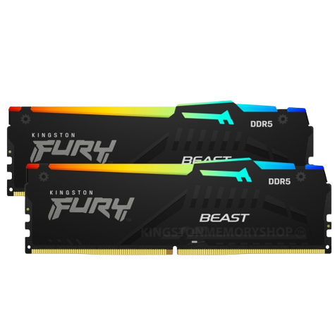 Kingston 32GB 5600MT/s DDR5 CL40 DIMM (Kit of 2) FURY Beast RGB XMP