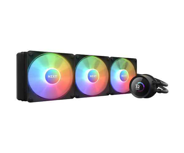 NZXT Kraken RGB 360mm - RL-KR360-B1- AIO RGB CPU Liquid Cooler - LCD Display - 3 x F120RGB Core Fans Radiator Fans Black LGA 1700 / AM5 Compatible