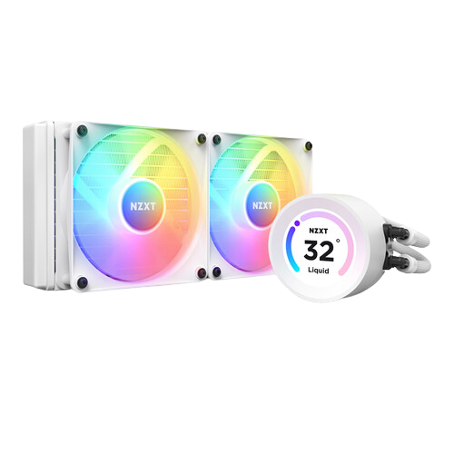 NZXT Kraken Elite RGB 280mm - RL-KR28E-W1 – RGB AIO CPU Liquid Cooler – Customizable LCD Display - 2 x F140RGB Core Fans Radiator Fans White LGA 1700 / AM5 Compatible