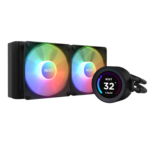 NZXT Kraken Elite RGB 240mm - RL-KR24E-B1 – RGB AIO CPU Liquid Cooler – Customizable LCD Display - 2 x F120RGB Core Fans Radiator Fans Black LGA 1700 / AM5 Compatible