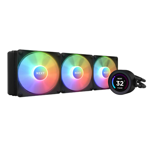 NZXT Kraken Elite RGB 360mm - RL-KR36E-B1 – RGB AIO CPU Liquid Cooler – Customizable LCD Display - 3 x F120RGB Core Fans Radiator Fans Black LGA 1700 / AM5 Compatible