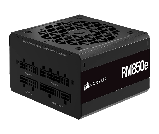 CORSAIR RM850e Fully Modular Low-Noise ATX Power Supply - ATX 3.0 & PCIe 5.0 Compliant - 105°C-Rated Capacitors - 80 PLUS Gold Efficiency - Modern Standby Support
