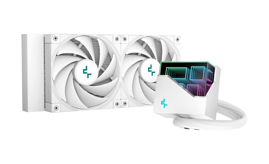 DeepCool LT520 WH 240mm,  FK120 FDB Fans, Multidimensional Infinity Mirror Block Liquid CPU Cooler