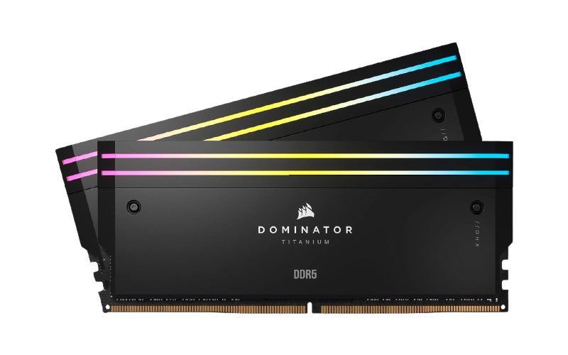 CORSAIR Dominator Titanium RGB 64GB (2x32GB) DDR5 6400MT/s BLACK Memory - CMP64GX5M2B6400C32