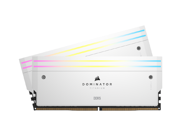 CORSAIR Dominator Titanium RGB 32GB (2x16GB) DDR5 7200MT/s CL34 Intel XMP White Memory - CMP32GX5M2X7200C34W