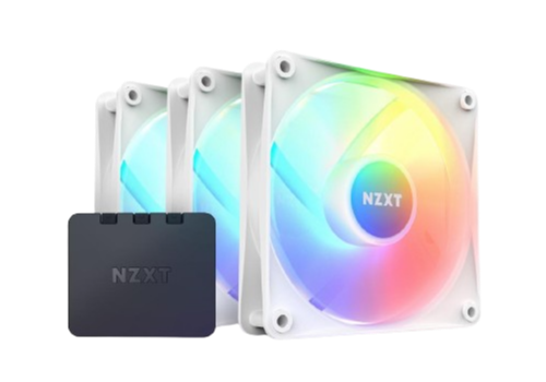 NZXT F120 RGB Core Sublime RGB - PWM Control - 3-Pack 120mm WHITE Case Fan
