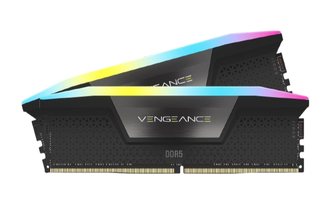 Corsair VENGEANCE® RGB 64GB (2x32GB) DDR5 DRAM 6200MT/s CL32 Memory Kit — Black
